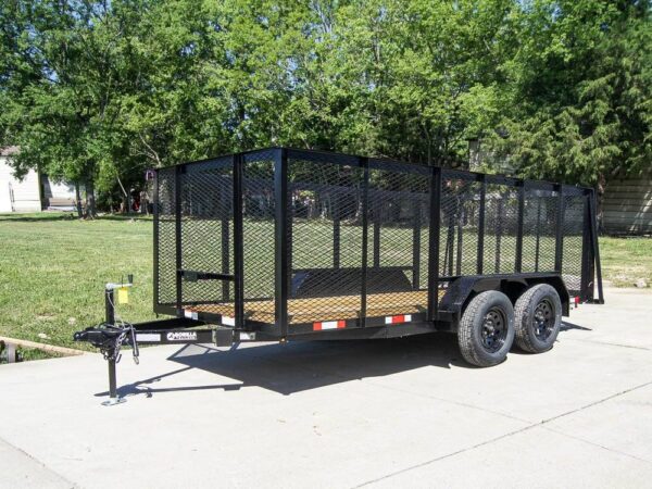 6.4x14 Straight Deck Utility Trailer 4ft Mesh Sides (2) 3500lb Axles