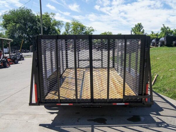6.4x14 Straight Deck Utility Trailer 4ft Mesh Sides (2) 3500lb Axles - Image 5
