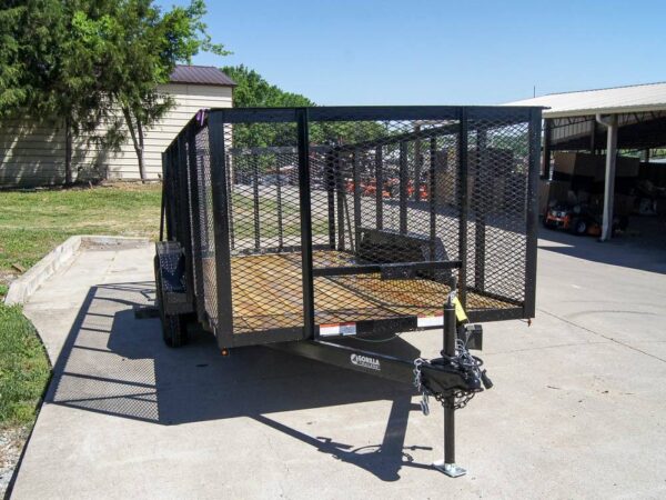6.4x14 Straight Deck Utility Trailer 4ft Mesh Sides (2) 3500lb Axles - Image 7