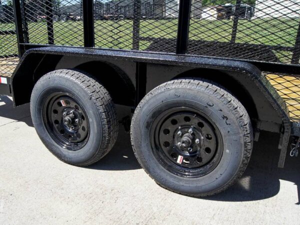6.4x14 Straight Deck Utility Trailer 4ft Mesh Sides (2) 3500lb Axles - Image 10