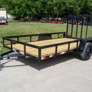 6.4x12 Straight Deck Utility Trailer 3,500lb Axles Tall Gate