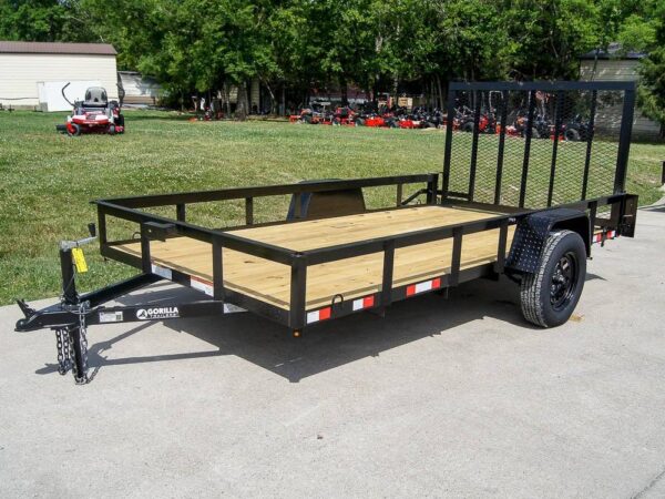 6.4x12 Straight Deck Utility Trailer 3,500lb Axles Tall Gate