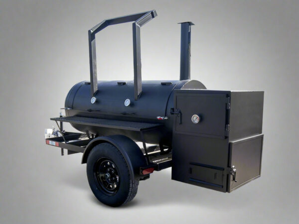 250 Gallon Pull-Behind BBQ Smoker Single Door with Counterweight 3500lb Axle