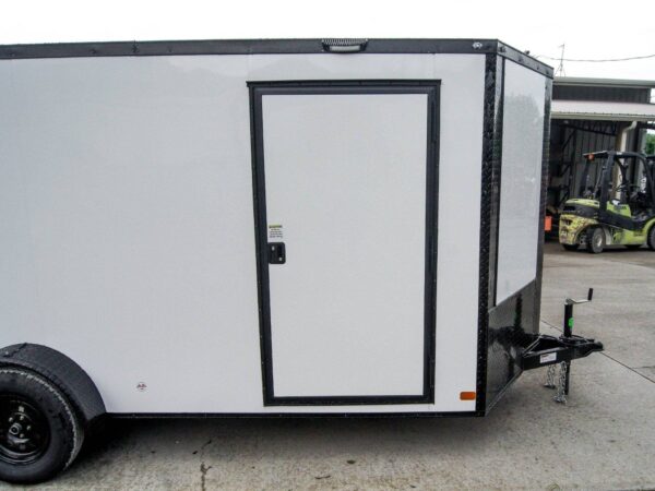 7x14 Enclosed Trailer White V-Nose Blackout Package 3,500lb Axle Storage - Image 9