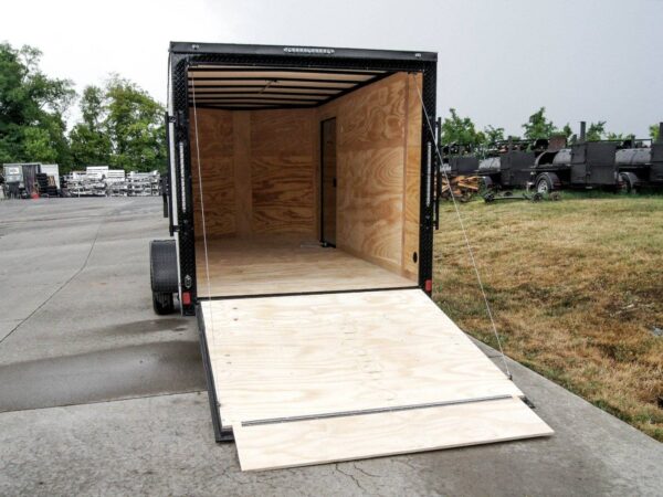 7x14 Enclosed Trailer White V-Nose Blackout Package 3,500lb Axle Storage - Image 11