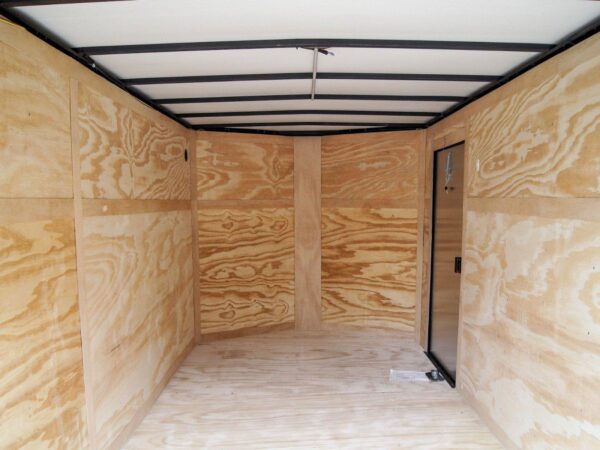 7x14 Enclosed Trailer White V-Nose Blackout Package 3,500lb Axle Storage - Image 13