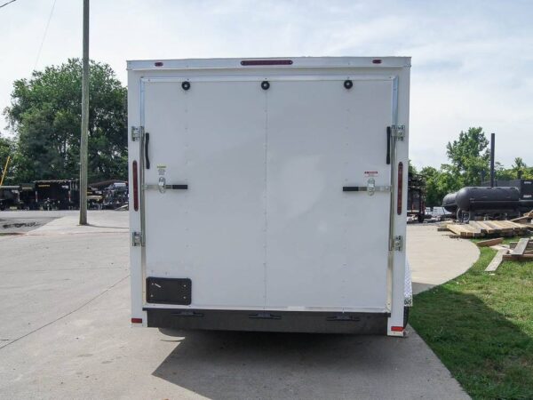 7x16 White V-Nose Enclosed Trailer with Elect Pkg (2) 3500lb Axle Storage - Image 7