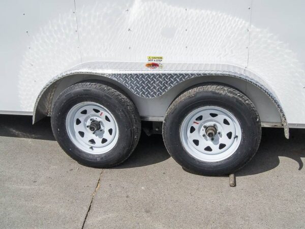 7x16 White V-Nose Enclosed Trailer with Elect Pkg (2) 3500lb Axle Storage - Image 3