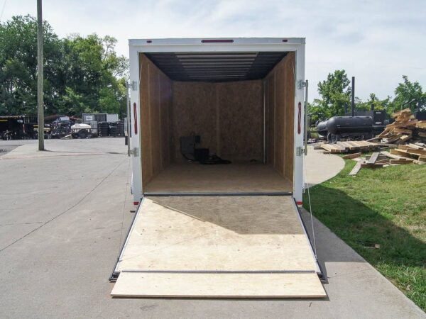 7x16 White V-Nose Enclosed Trailer with Elect Pkg (2) 3500lb Axle Storage - Image 21