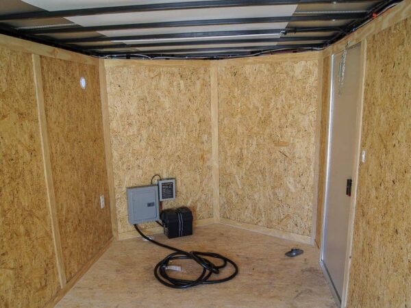 7x16 White V-Nose Enclosed Trailer with Elect Pkg (2) 3500lb Axle Storage - Image 13