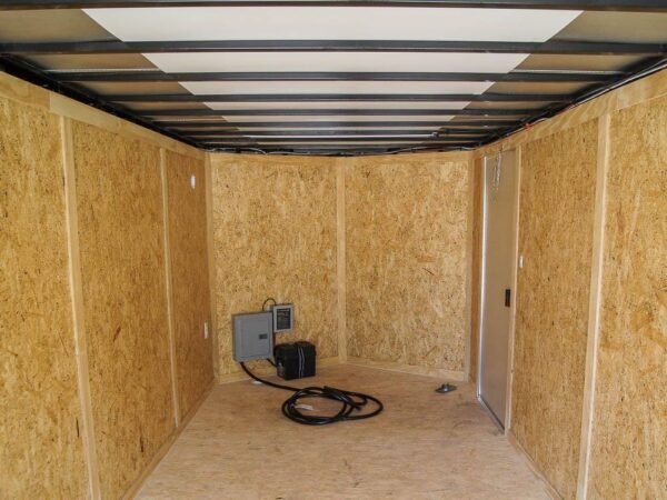 7x16 White V-Nose Enclosed Trailer with Elect Pkg (2) 3500lb Axle Storage - Image 14