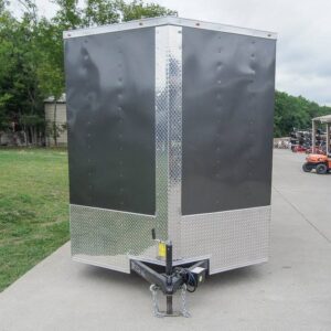 7x12 Charcoal V-Nose Custom Enclosed Trailer 3500lb Axle with Brake Storage