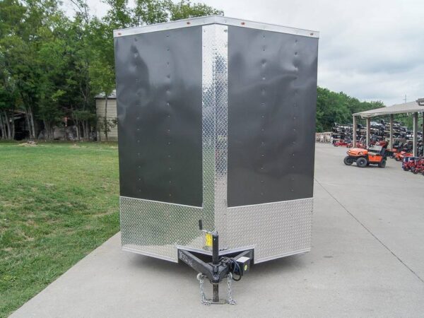 7x12 Charcoal V-Nose Custom Enclosed Trailer 3500lb Axle with Brake Storage