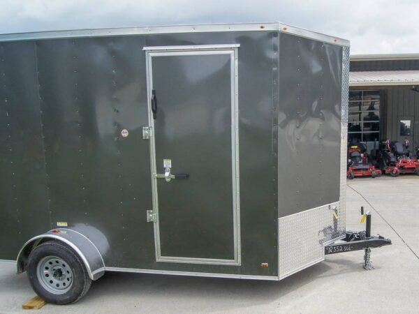 7x12 Charcoal V-Nose Custom Enclosed Trailer 3500lb Axle with Brake Storage - Image 3