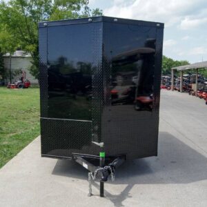 6x12 Enclosed Trailer Black V-Nose Blackout Package 3,500lb Axle Storage