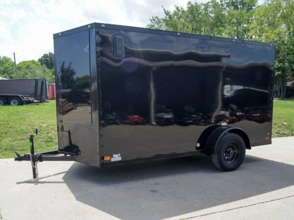 6x12 Enclosed Trailer Black V-Nose Blackout Package 3,500lb Axle Storage - Image 3