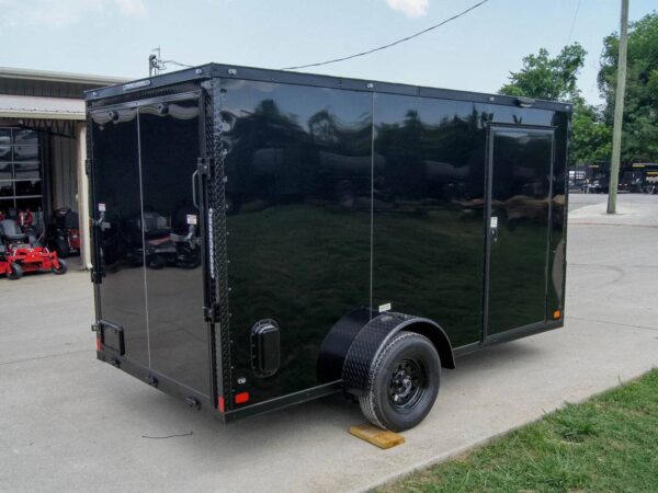 6x12 Enclosed Trailer Black V-Nose Blackout Package 3,500lb Axle Storage - Image 4