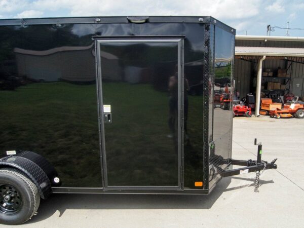 6x12 Enclosed Trailer Black V-Nose Blackout Package 3,500lb Axle Storage - Image 12