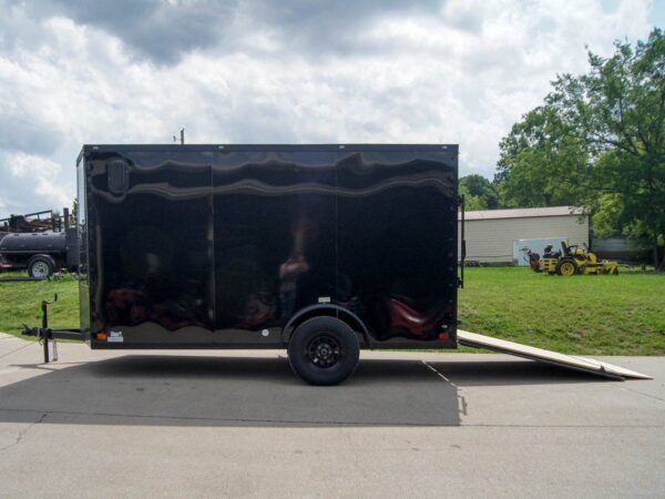 6x12 Enclosed Trailer Black V-Nose Blackout Package 3,500lb Axle Storage - Image 13