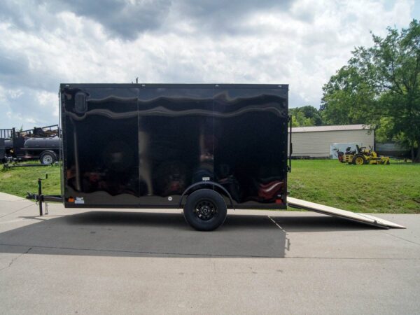 6x12 Enclosed Trailer Black V-Nose Blackout Package 3,500lb Axle Storage - Image 14