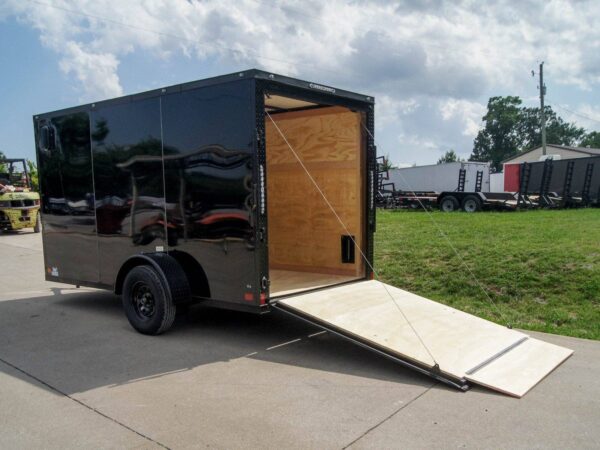 6x12 Enclosed Trailer Black V-Nose Blackout Package 3,500lb Axle Storage - Image 15