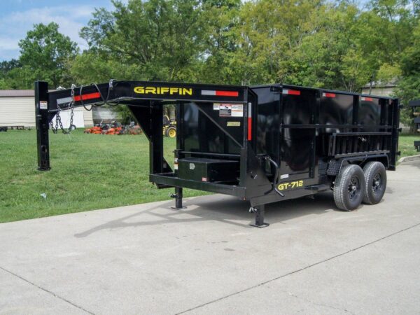 7x12 Gooseneck Hydraulic Dump Trailer with 4ft Side (2) 6K Axles - Image 2