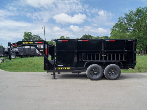 7x12 Gooseneck Hydraulic Dump Trailer with 4ft Side (2) 6K Axles - Image 4