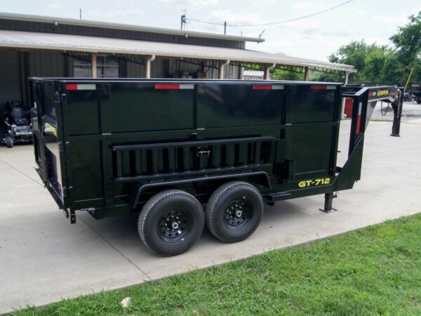 7x12 Gooseneck Hydraulic Dump Trailer with 4ft Side (2) 6K Axles - Image 7