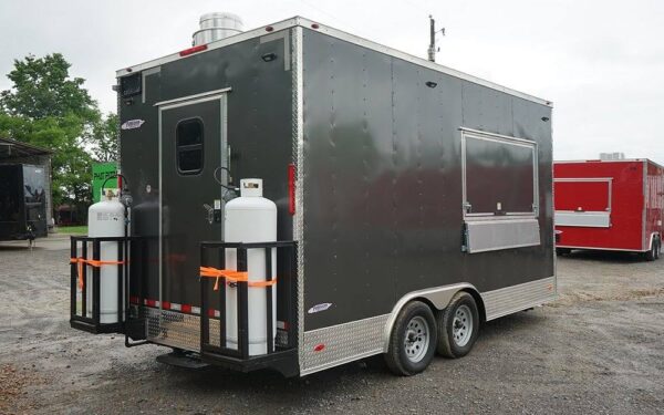 8.5' x 16' Charcoal Gray Concession Trailer with Appliances - Image 9
