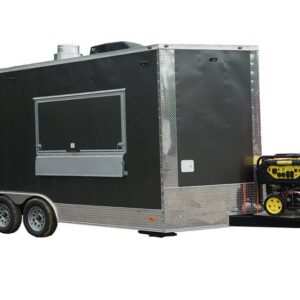 8.5' x 16' Charcoal Gray Concession Trailer with Appliances