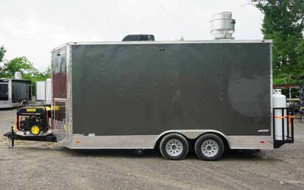 8.5' x 16' Charcoal Gray Concession Trailer with Appliances - Image 2