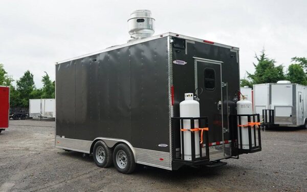 8.5' x 16' Charcoal Gray Concession Trailer with Appliances - Image 6