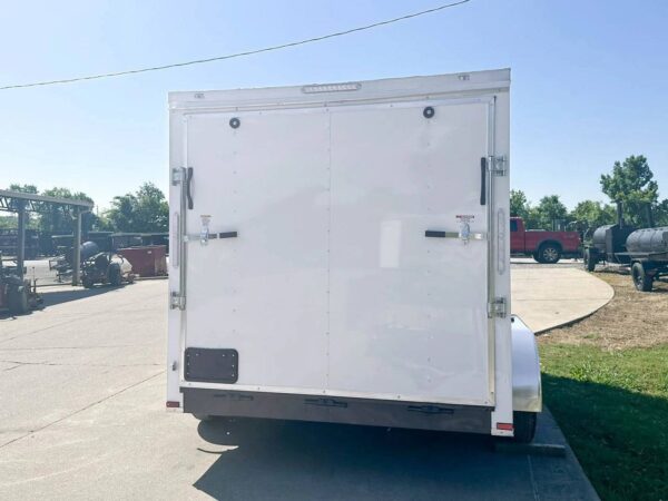 7x12 White V-Nose Enclosed Trailer (2) 3,500lb Axles Storage - Image 5