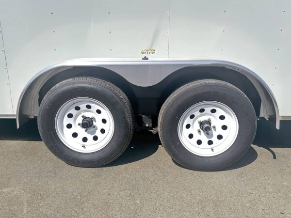 7x12 White V-Nose Enclosed Trailer (2) 3,500lb Axles Storage - Image 10