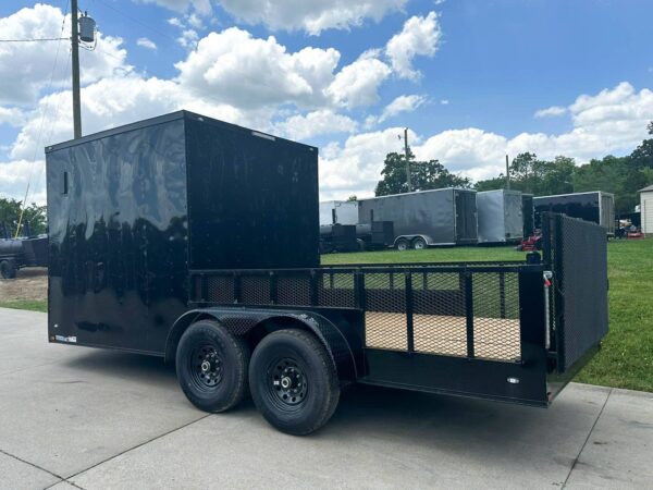 7x18 Black with Blackout Hybrid Enclosed Trailer (2) 7K Axles Storage - Image 6