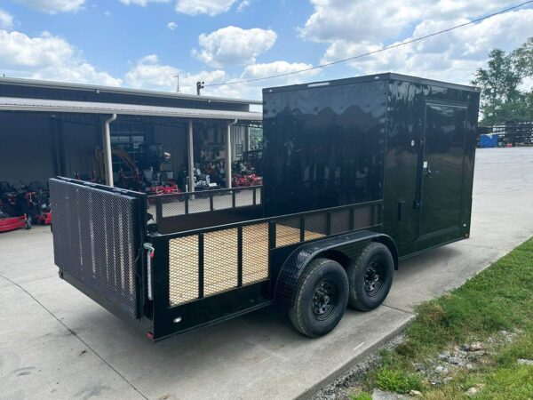 7x18 Black with Blackout Hybrid Enclosed Trailer (2) 7K Axles Storage - Image 8