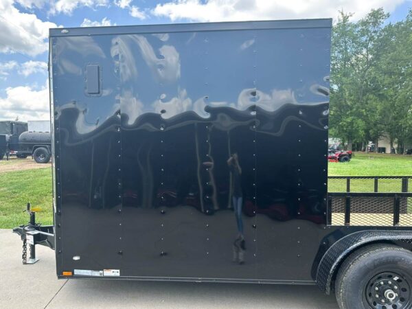 7x18 Black with Blackout Hybrid Enclosed Trailer (2) 7K Axles Storage - Image 11