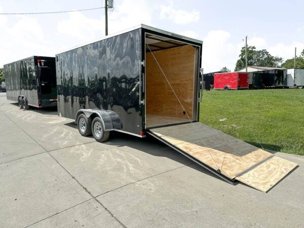 7x16 Black V-Nose Enclosed Storage Trailer (2) 3,500lb Axles - Image 9