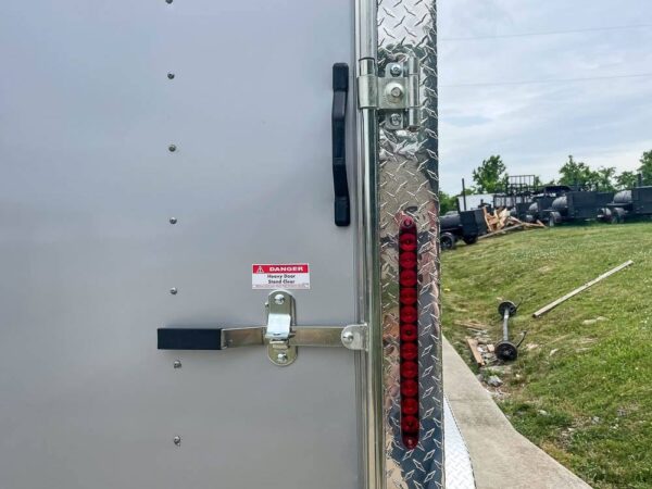 7x14 Enclosed V-Nose Trailer Silver with Ladder Racks (2) 3,500lb Axles Storage - Image 14