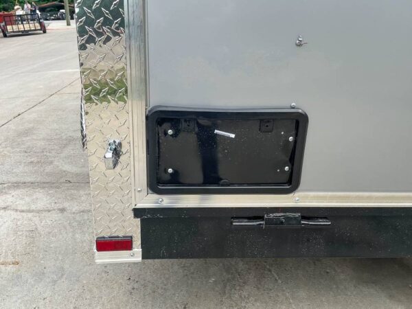 7x14 Enclosed V-Nose Trailer Silver with Ladder Racks (2) 3,500lb Axles Storage - Image 11