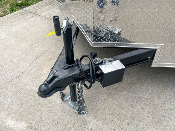 7x14 Enclosed V-Nose Trailer Silver with Ladder Racks (2) 3,500lb Axles Storage - Image 15