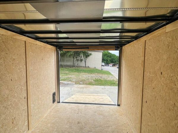 7x14 Enclosed V-Nose Trailer Silver with Ladder Racks (2) 3,500lb Axles Storage - Image 21
