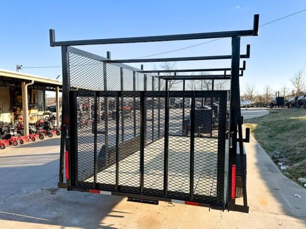 6.4x16 Straight Deck Utility Trailer 6ft Mesh Sides Ladder Racks (2) 3,500lb Axles - Image 5