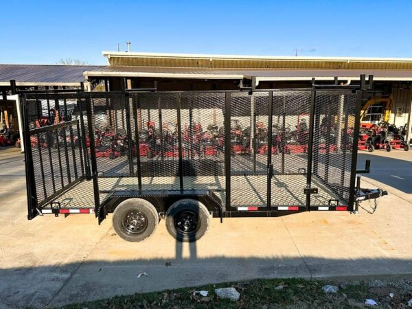 6.4x16 Straight Deck Utility Trailer 6ft Mesh Sides Ladder Racks (2) 3,500lb Axles - Image 7