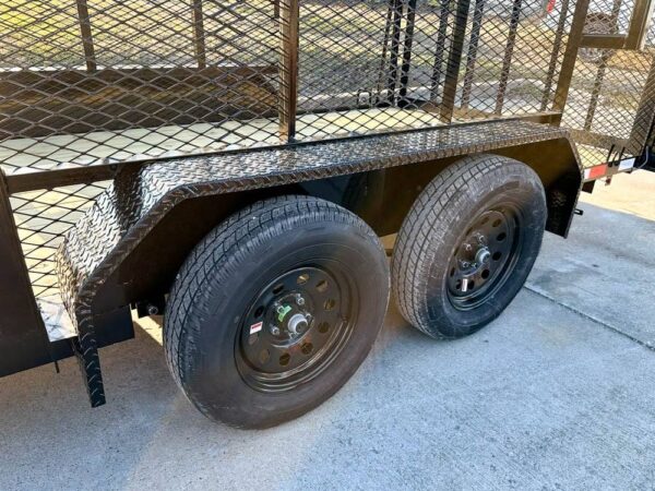 6.4x16 Straight Deck Utility Trailer 6ft Mesh Sides Ladder Racks (2) 3,500lb Axles - Image 12