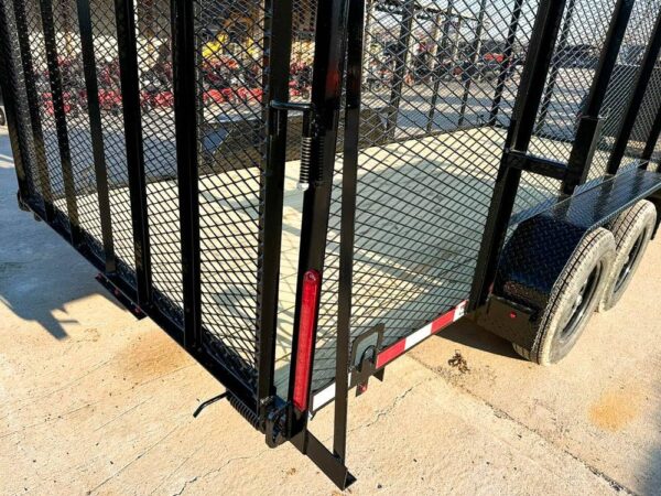 6.4x16 Straight Deck Utility Trailer 6ft Mesh Sides Ladder Racks (2) 3,500lb Axles - Image 15