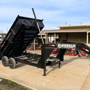 7x14 Gorilla Telescopic Gooseneck IBeam Dump Trailer 2ft Sides (2) 7K Axles