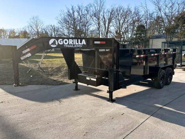 7x14 Gorilla Telescopic Gooseneck IBeam Dump Trailer 3ft Sides (2) 7K Axles - Image 3