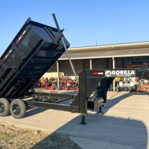 7x14 Gorilla Telescopic Gooseneck IBeam Dump Trailer 3ft Sides (2) 7K Axles