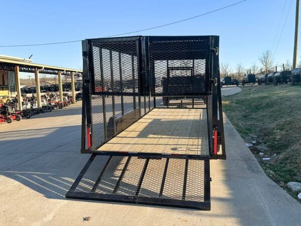 6.4x16 Straight Deck Utility Trailer 6ft Mesh Sides Roof (2) 3,500lb Axles - Image 4